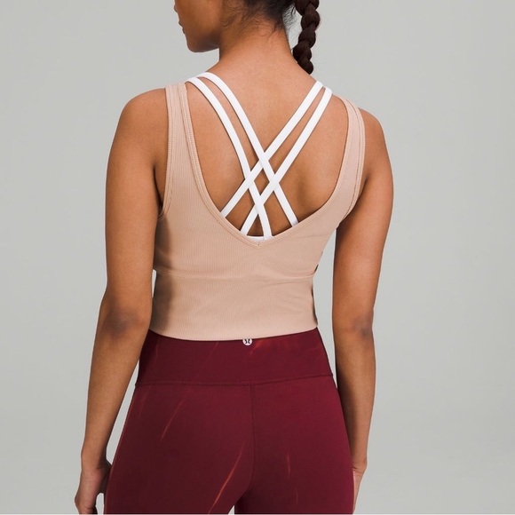 Lululemon Power Pivot Ribbed Tank Top in Pink Clay - Picture 3 of 5